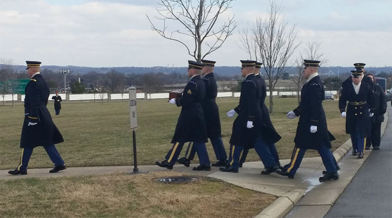 The Military Honor Guard arrives