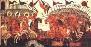 This is a contemporary depiction of the Battle of Kulikovo (1380) between Mongols and Russians. Can you tell which is which?